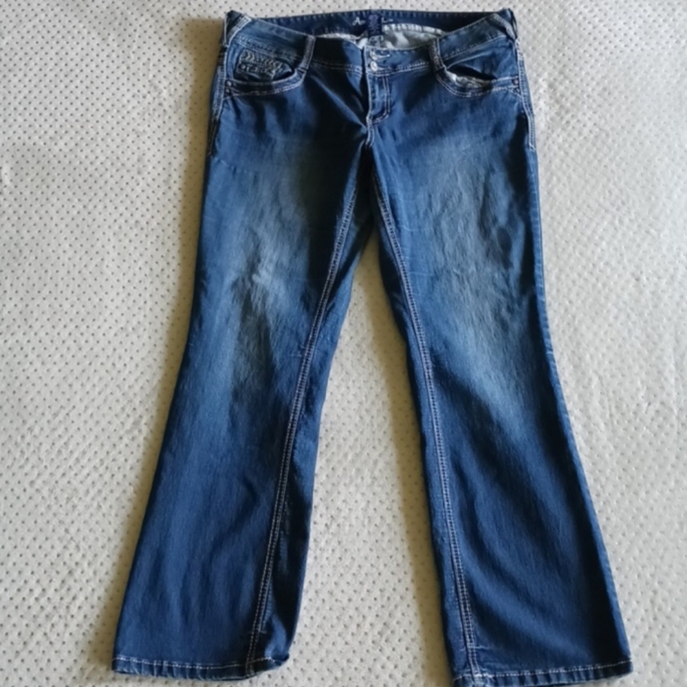Amethyst Womens Boot Cut Jeans Whiskered size 14 - Picture 2 of 11